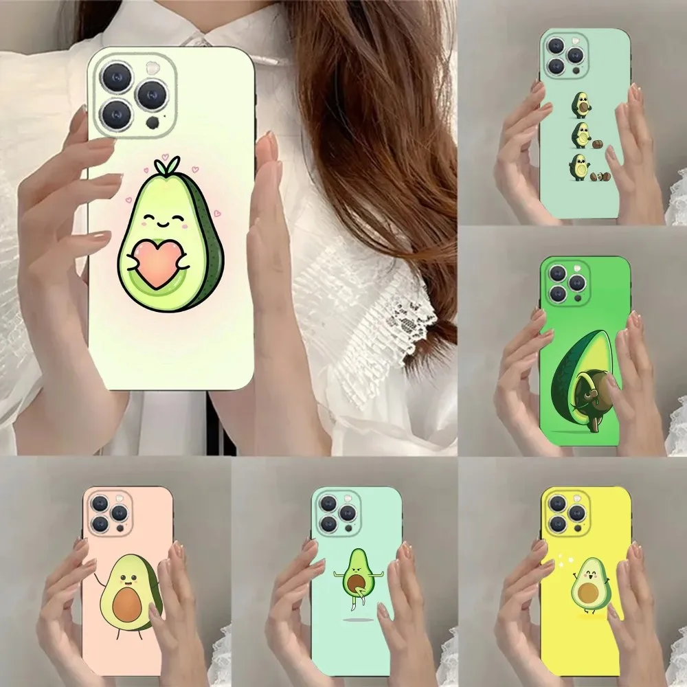 Милый чехол для телефона с рисунком авокадо iPhone 15 14 13 12 11 Plus Pro Max XS X XR SE Mini 8 7 мягкий
