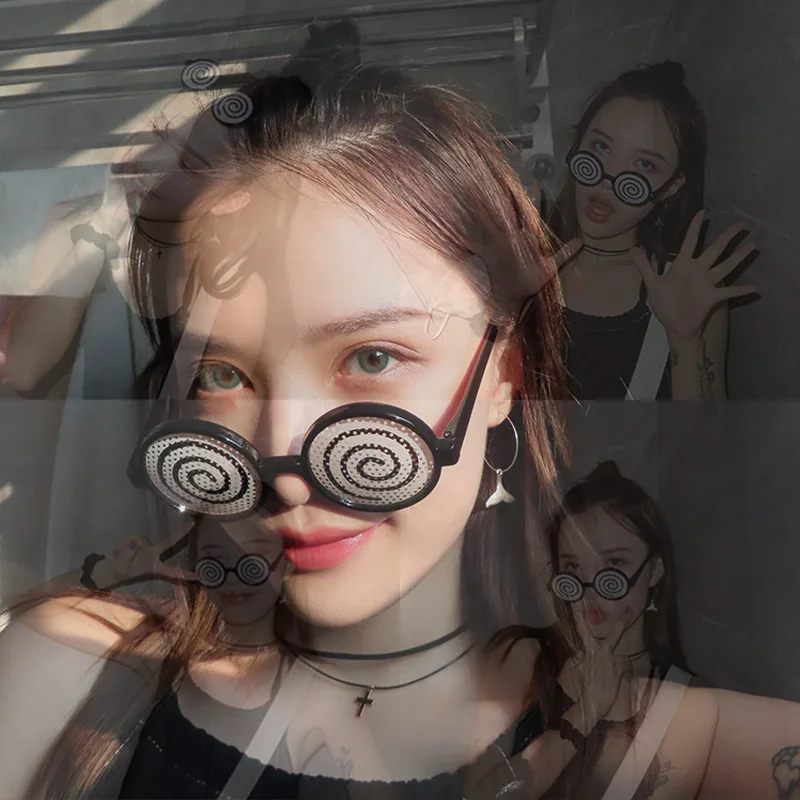 Новинка 2021, очки в стиле, косплей, головокружительный узор, смешные декоративные очки, очки с головокружением в стиле аниме, аксессуар для костюма на Хэллоуин Новинка 2021, очки в стиле, косплей, головокружительный узор, смешные декоративные очки, очки с головокружением в стиле аниме, аксессуар для костюма на Хэллоуин