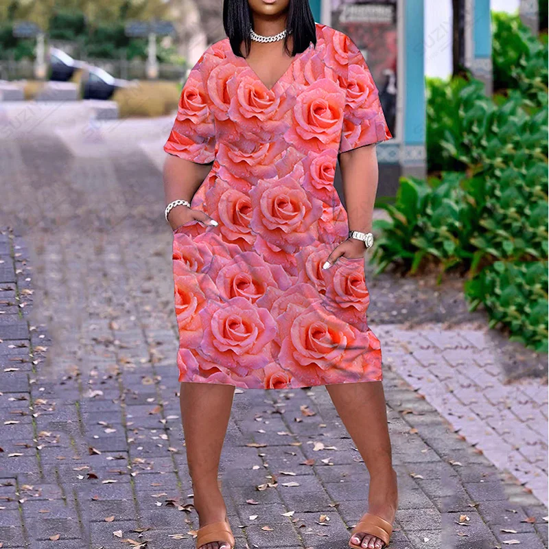 

Gothic Wild Non-Iron Dress Women Chic Large Size All Floral Features Dresses Women Best Selling Fashionable Printed Holiday