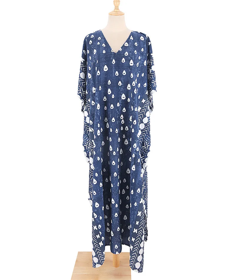 Женское платье-Кафтан большого размера купальный костюм макси пляжная туника с