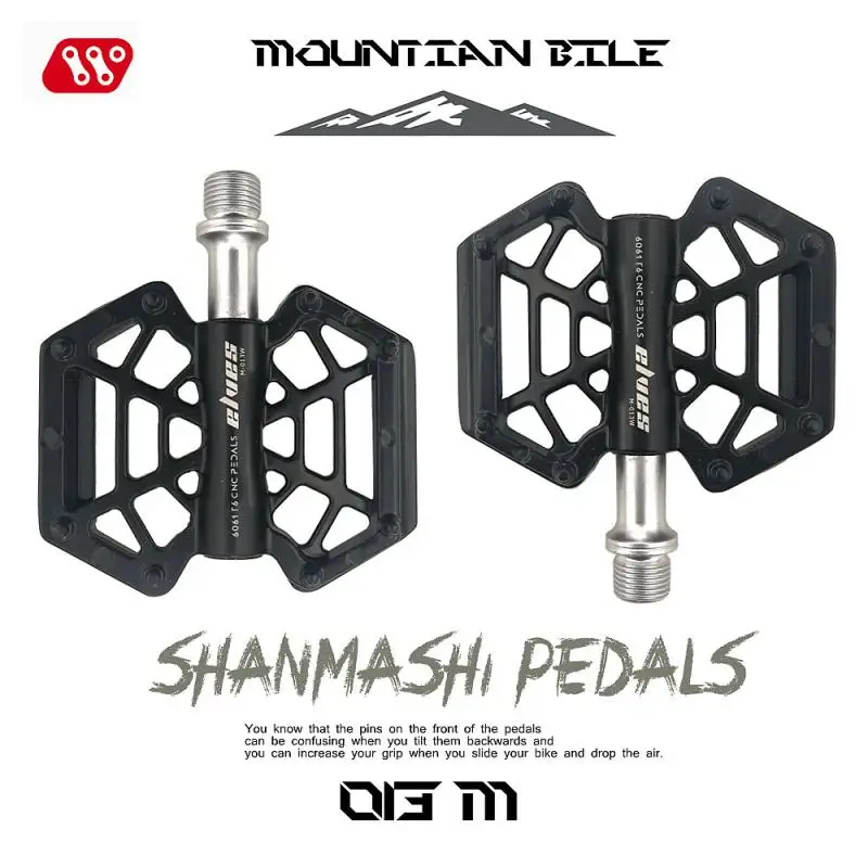 

SMS Bicycle Pedal Spider Webs Bearing Pedal Magnesium Alloy Wide Pedal Ultra-light Non-slip Flat Platform MTB Pedals Bike Parts