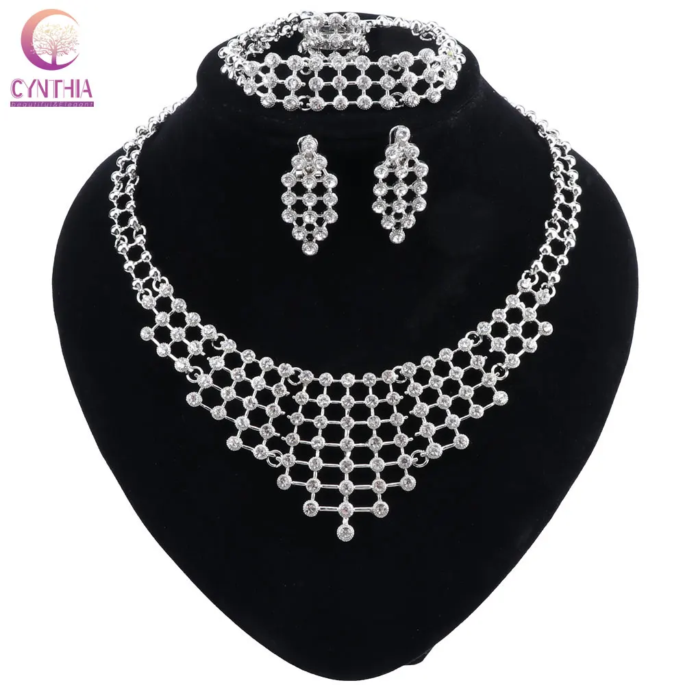CYNTHIA Дубай набор украшений для женщин свадебное платье аксессуары посеребренное