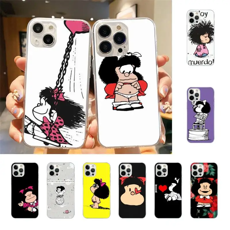 

Hot Mafalda Phone Case For Iphone 7 8 Plus X Xr Xs 11 12 13 Se2020 Mini Mobile Iphones 14 Promax Case