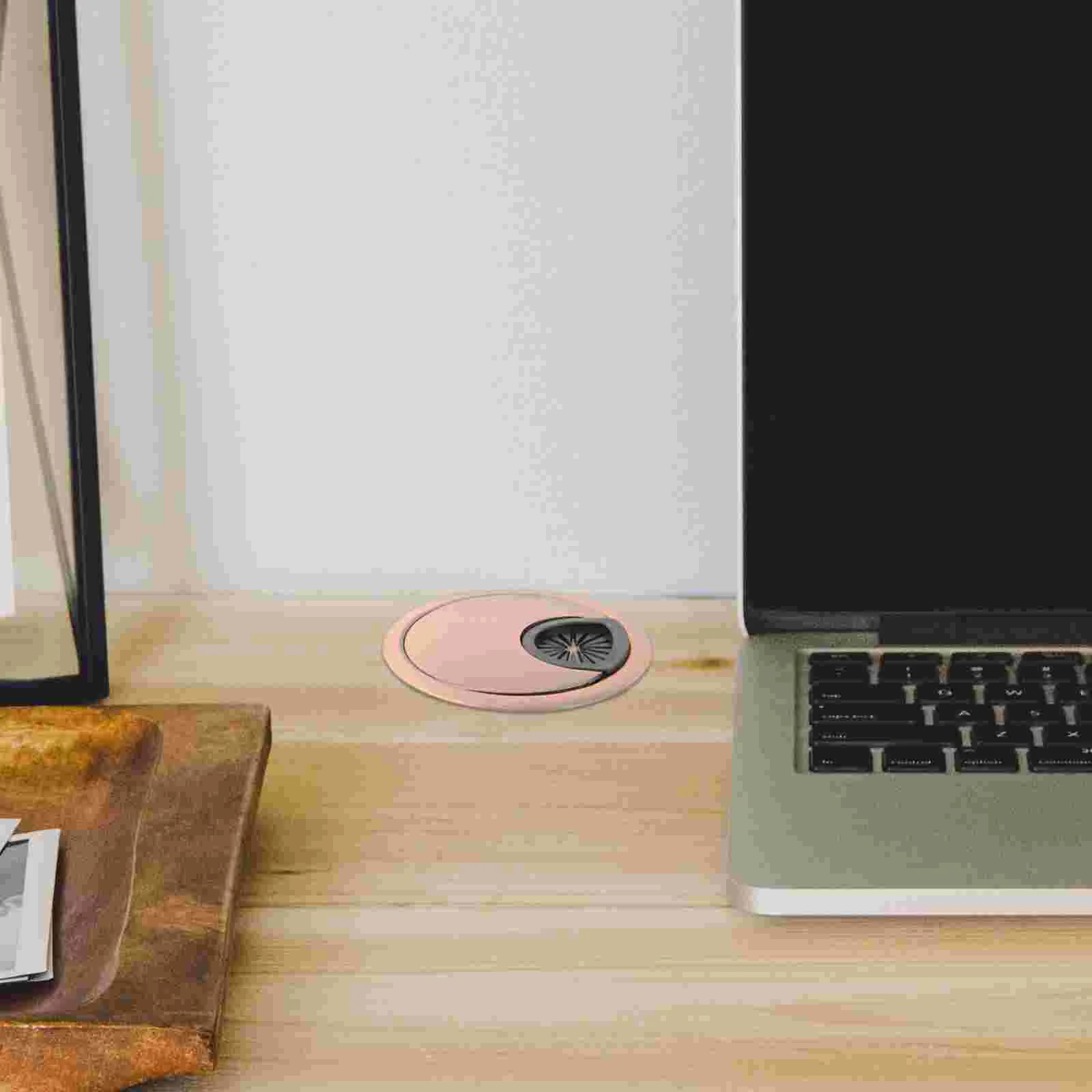 

2 Pcs Desktop Cable Hole Cover Computer Organizer Wire Grommet Surface Line Furniture Zinc Alloy 60mm Office Storage Wall