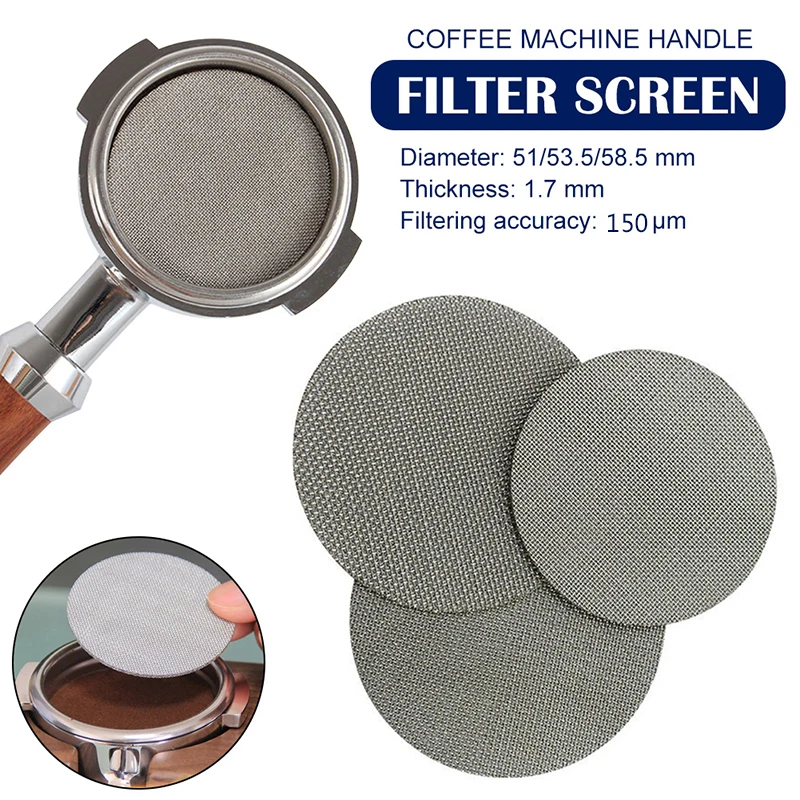 

51/53.5/58.5 MM Coffee Filter Plate Replacement Backflush Filter Heat Resistant Mesh Handle Puck Screen for Espresso Machine
