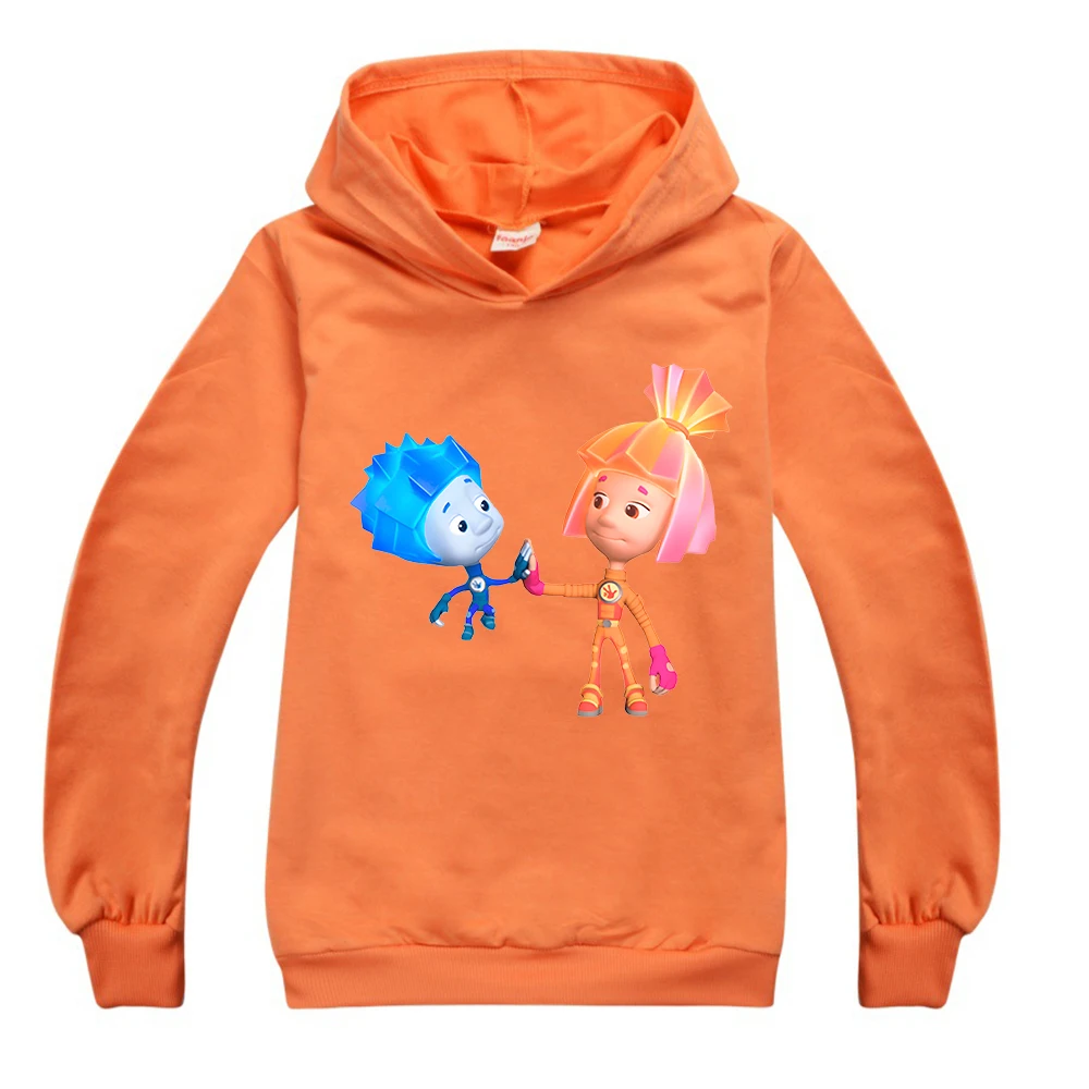 Kids Spring Autumn Hoodies for Boys Tops Cartoon The Fixies Sweatshirts Witch Wizard Funny Hooded Clothes Girls Long Sleeves