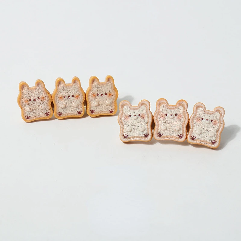 Кремовый Медведь Кролик хлеб заколка для волос Мультяшные животные челки