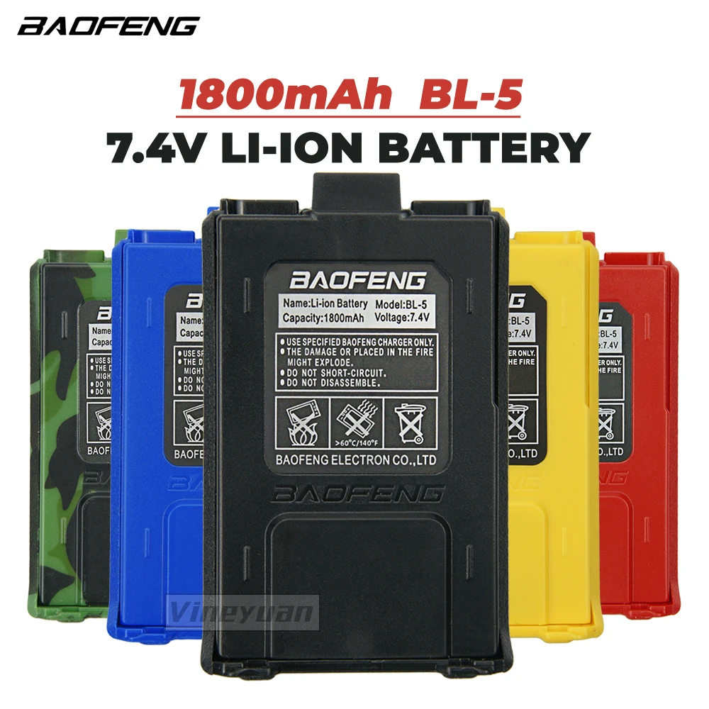 10x Original BAOFENG UV-5R BL-5 7.4V 1800mAh Li-ion Battery For Baofeng UV-5R UV-5RE UV-5RA DM-5R Series Two Way Radio