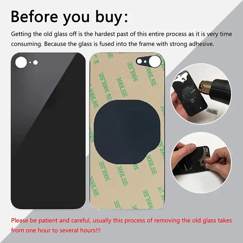 Запасные части для iPhone 8 задний экран со стеклом с большим отверстием задней