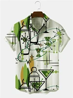 mens 3d printed short sleeved shirt hawaiian mens shirt lapel single breasted fashion and leisure beach 2022