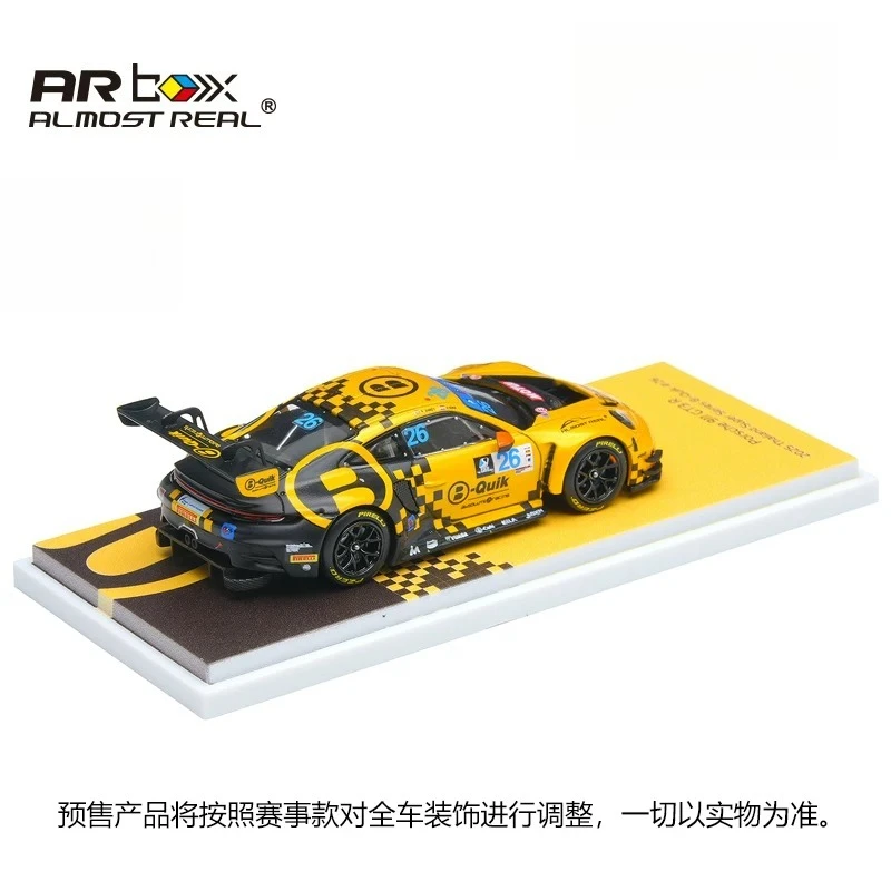 Фото Новая модель автомобиля New Almost Real AR Box 1:64 Porsche 911 GT3 R из сплава, серия Thailand Super Series 2025 # 26 коллекционных моделей автомобилей B-Quik Absolute Racing из литого металла №3