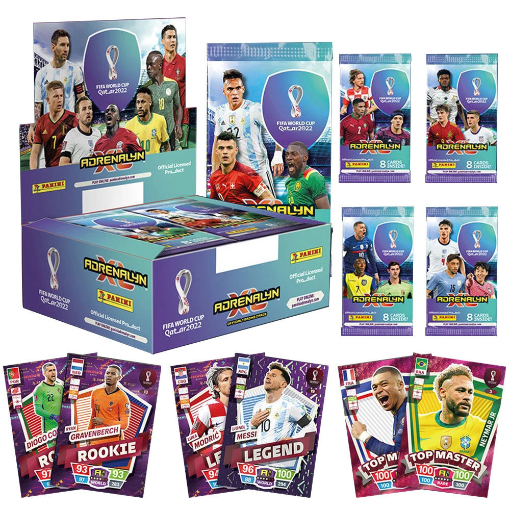 New 2022 Panini Football Star Card Box Qatar World Cup Soccer Star Collection Messi Ronaldo Footballer Limited Fan Cards Box Set