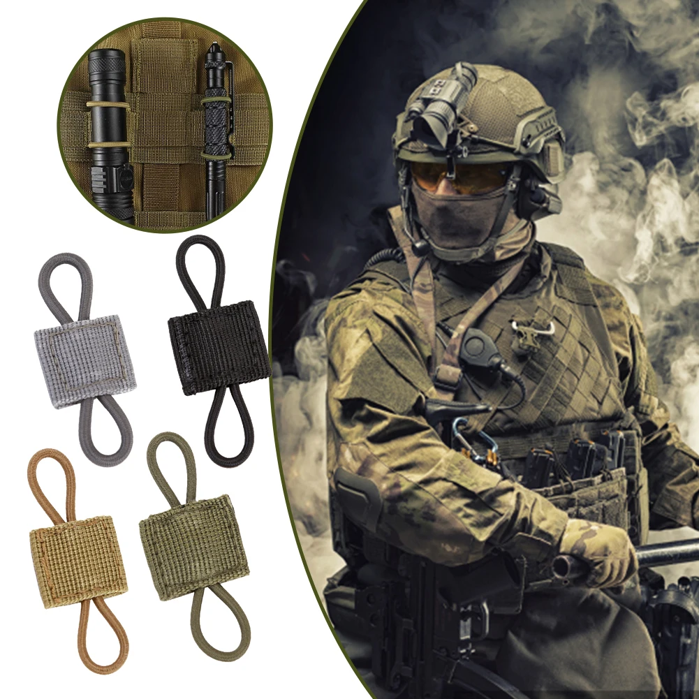

10pcs Tactical Gear Holder Clip Molle Webbing Binding Ribbon Buckle Portable Elastic Molle Buckle for Vests Backpacks Bags