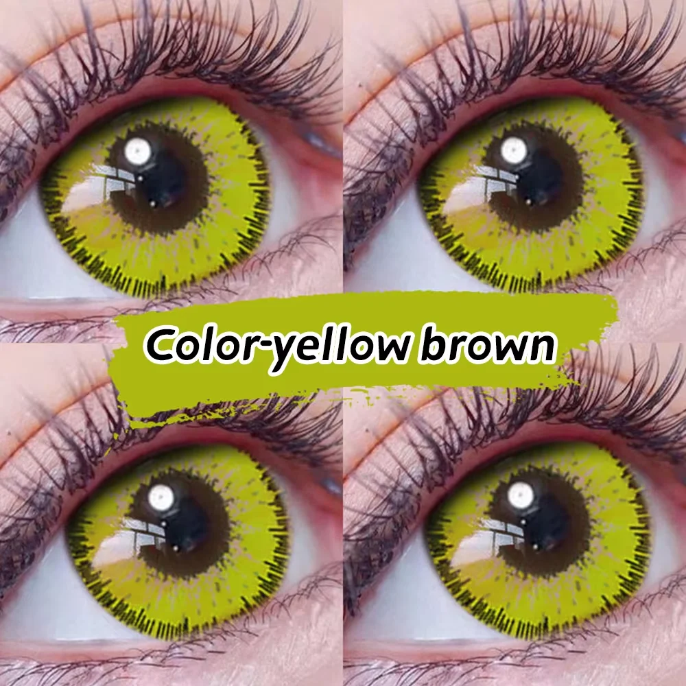 OVOLOOK-Аниме-Линзы 10-цветные контактные линзы для глаз Линзы больших Синий Красный