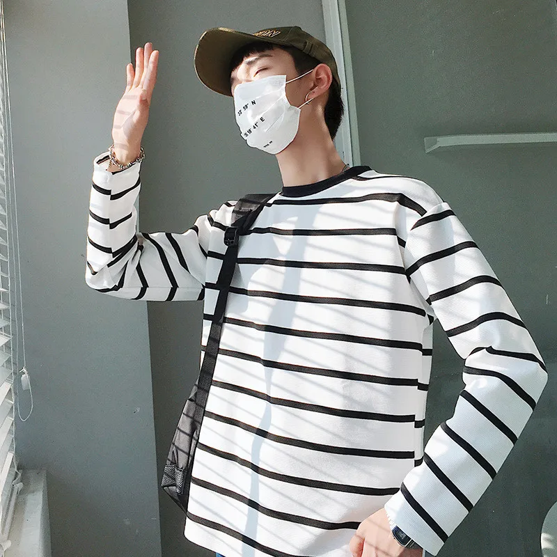 

2534-R-Summer cartoon tailor-made printed linen short-sleeved t-shirt men's middle-sleeved students loose tide