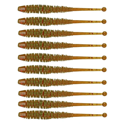10 PCs/lote Worm Soft Fishing Lure Jig WobBlers 6cm 0,6g de camarão odor aditivo de silicone iscas artificiais Bass Carpa Pesca Tackle