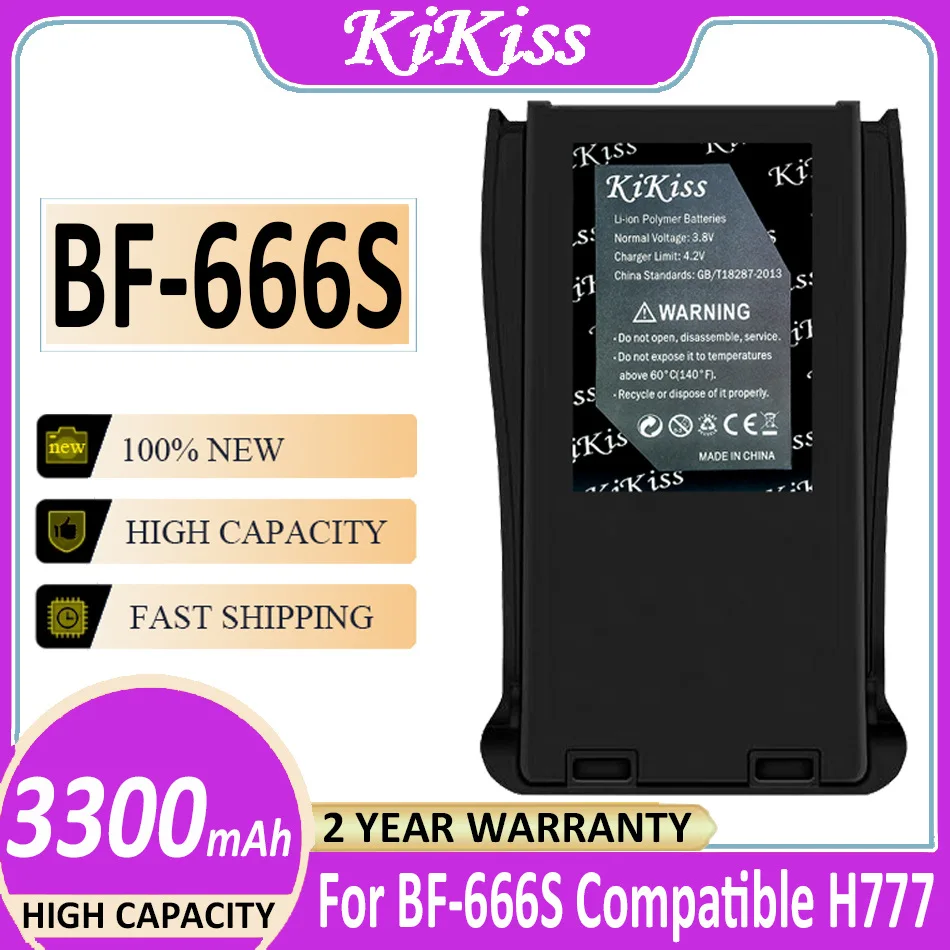 

3300mAh KiKiss Battery BF-666S for Baofeng Walkie Talkie Compatible with H-777 BF-777S RT21/H777S/RT24V Radio BL-1 BF-888S