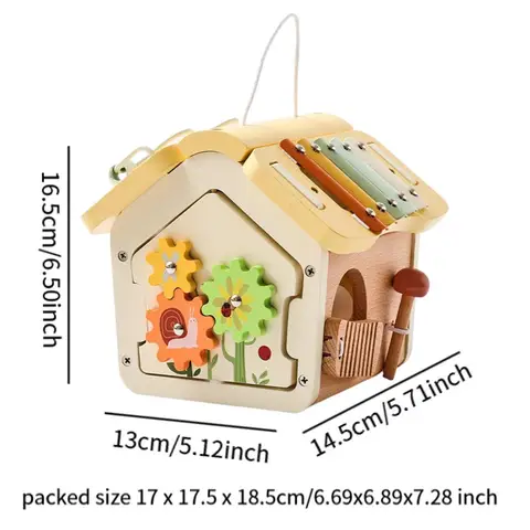 Деревянный развивающий кубик 5 в 1