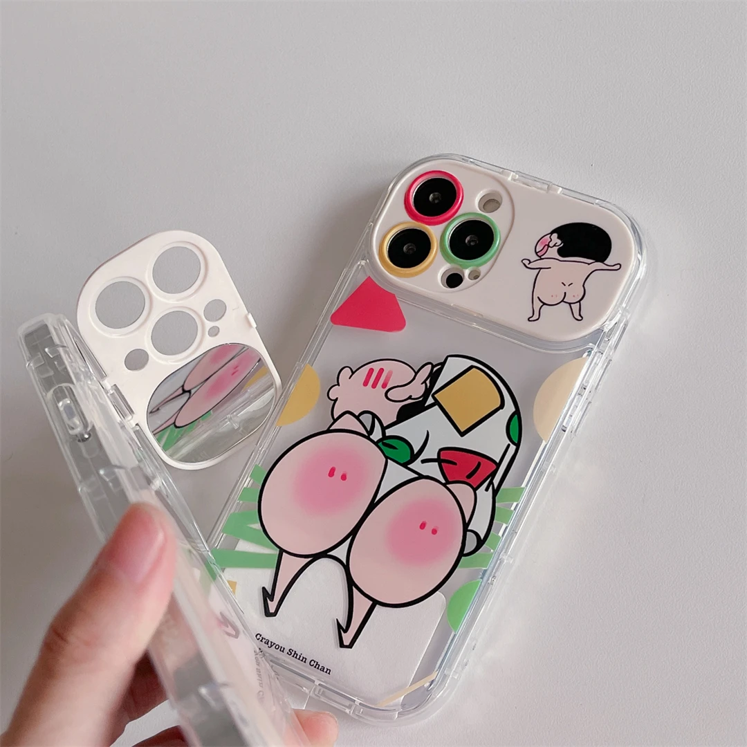 Crayons Shinchans cute cartoon with pendant Phone Cases For iPhone 14 13 12 11 Pro Max XR Back Cover
