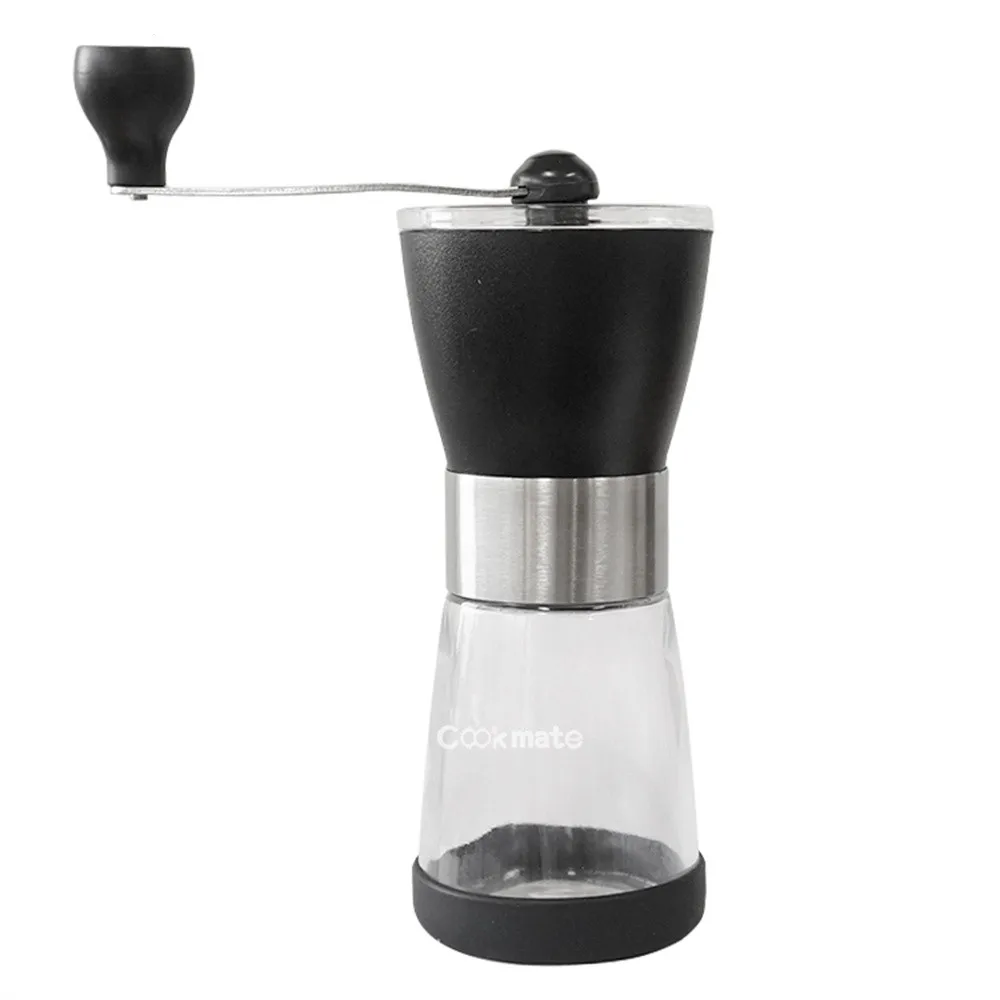 

Manual Coffee Bean Grinder Glass Hand Bean Grinding Machine Tool For Home kitchen Coffee Accessories Black Coffee Capacity