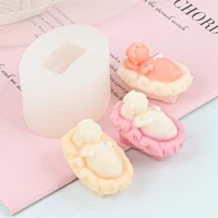 2 sizes reusable swaddling sleeping baby silicone mold scented candle plaster chocolate making tool new mother gifts decoration