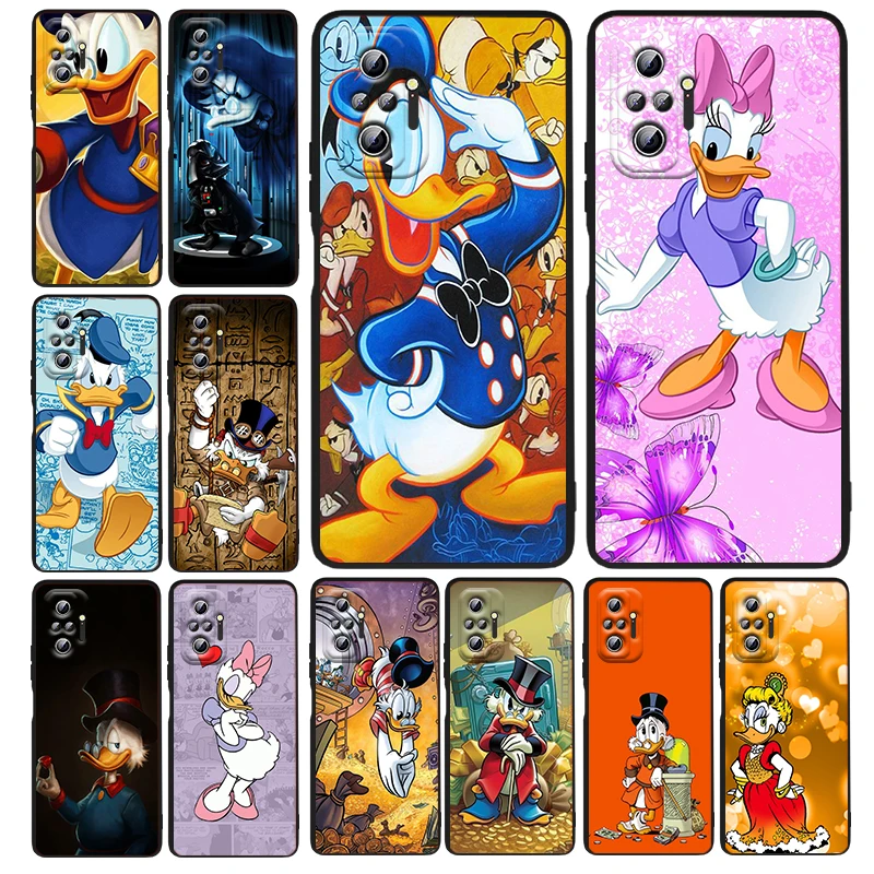 

Anime Comics Donald Duck Phone Case For Xiaomi Redmi Note 12 11E 11S 11 11T 10 10S 9 9T 9S 8 8T Pro Plus 5G Black Cover