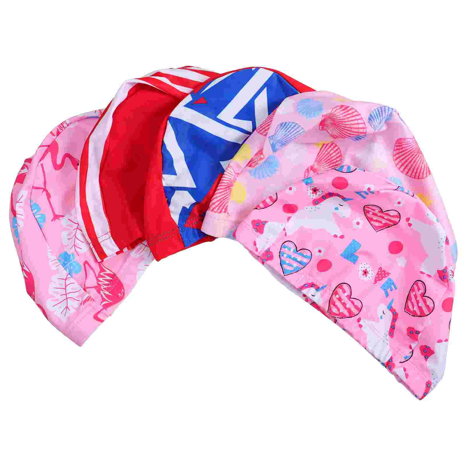 

5pcs Waterproof Swimming Kids Swim Hat Bathing Accessory (Random Style)