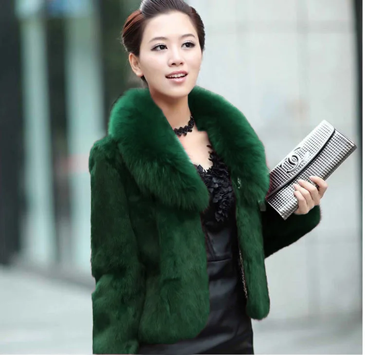 Autumn Faux Mink Faux Fur Short Female Faux Faux Fur Fox Fur Collar Rabbit Hair Short Coat Coat Batch Skinny Lady Clothes