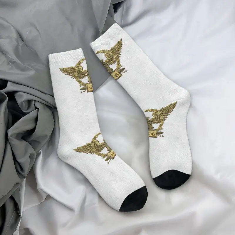 Пользовательские Harajuku золотые носки с римским императорским орлом женские и
