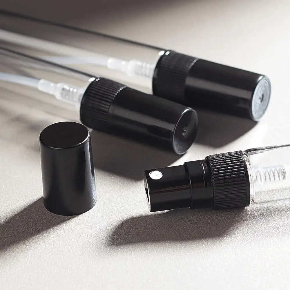 25Pcs Mini Refillable Glass Spray Bottles 10ml Clear Tube Jars for Perfume Essential Oil Storage Portable Travel Accessories