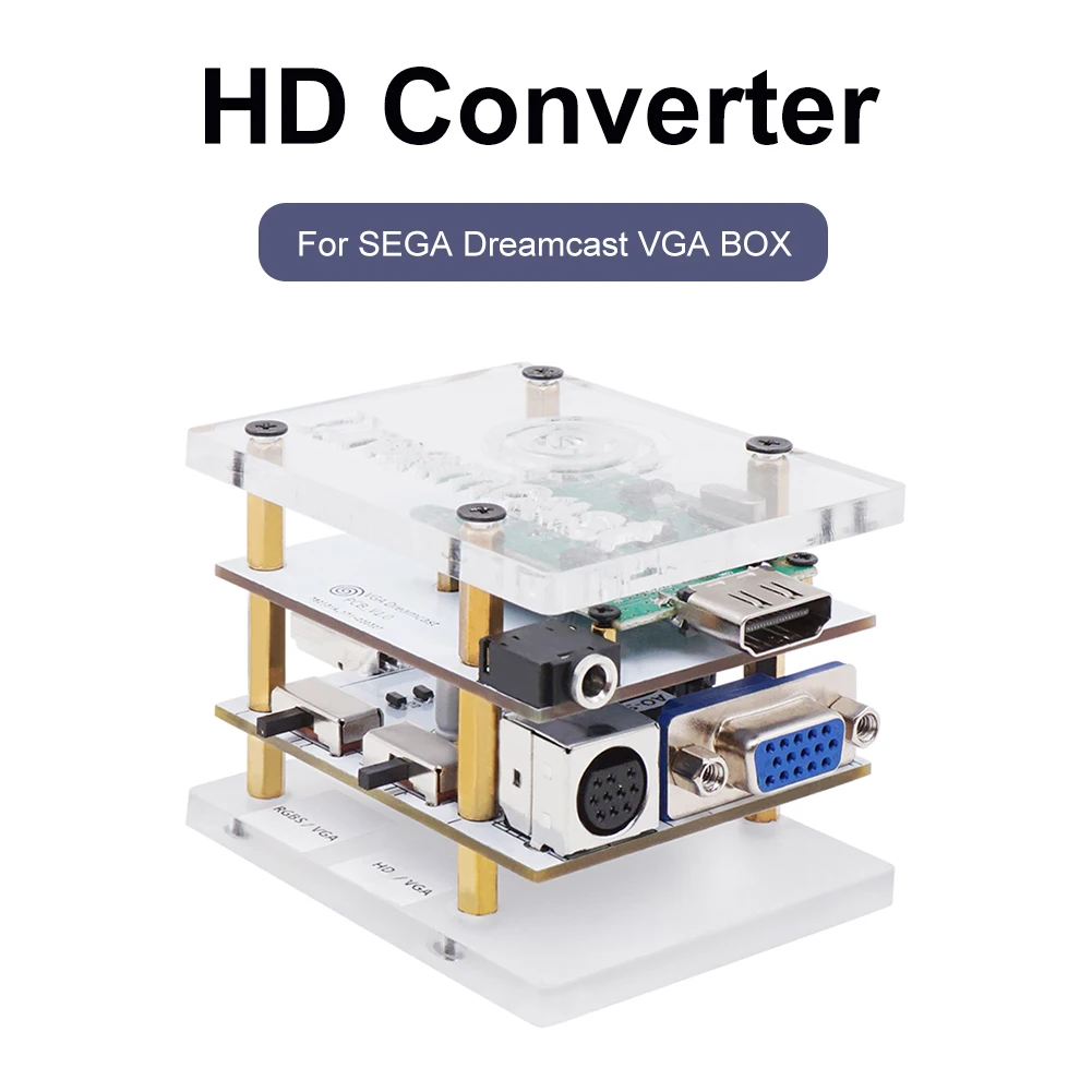 

DC VGA Box Converter Adapter HDMI-compatible RGBS Output Support 3.5mm Headphone Audio Output for SEGA DreamCast Game Console