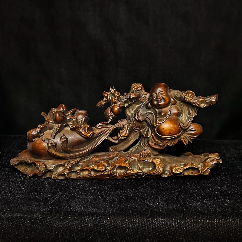 Деревянная статуя Майтрейи из самшита YIZHU CULTUER ART