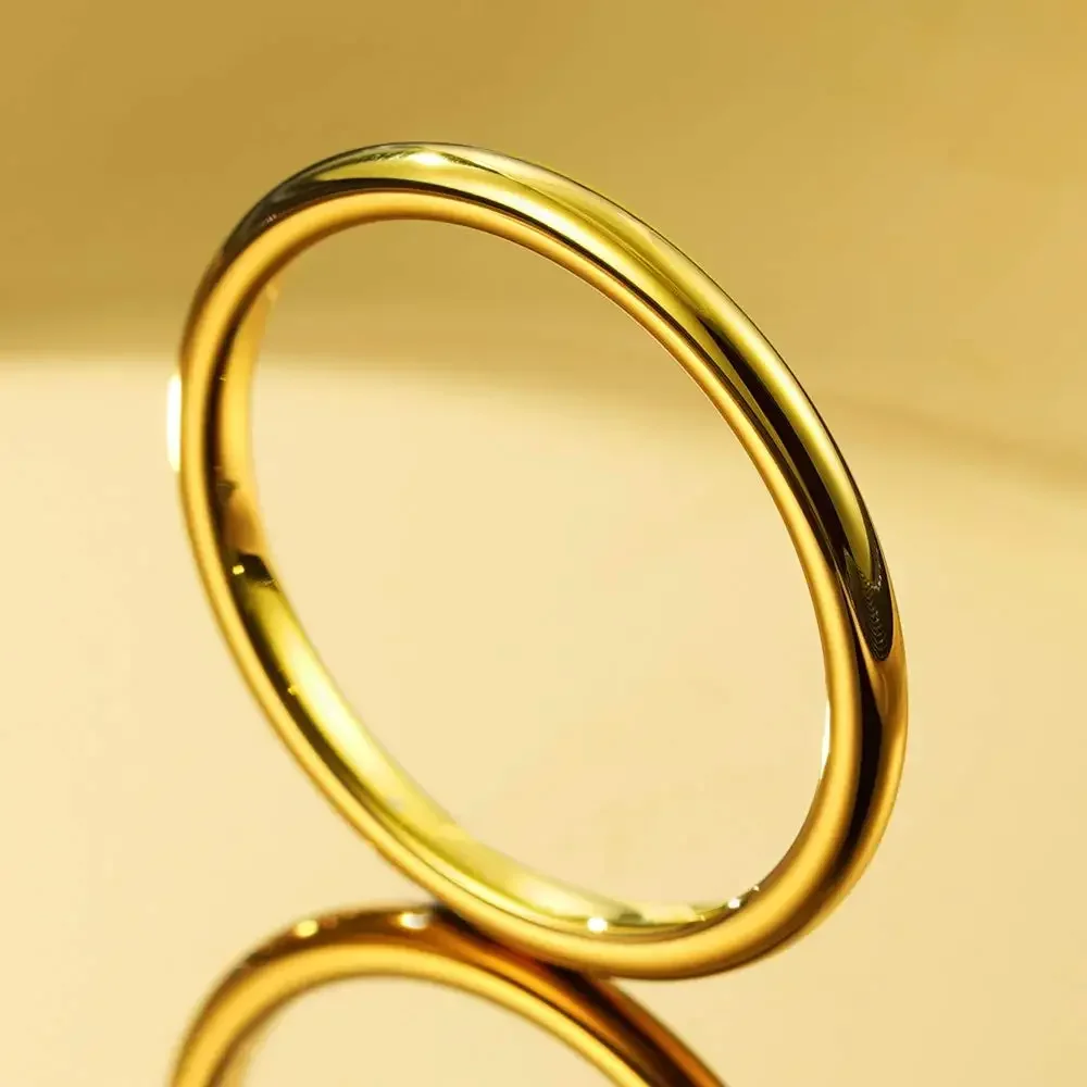 Модное тонкое кольцо из нержавеющей стали толщиной 2 мм для женщин и мужчин
