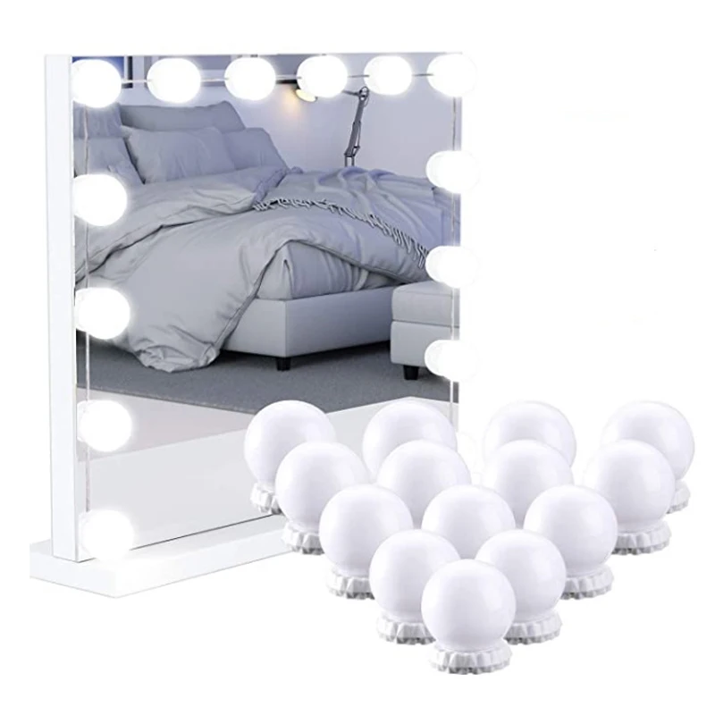 

4/6/8/10/12 Pcs LED Mirror Bulb Lights USB Plug Hollywood Vanity Makeup Mirror Lights Bathroom Decor Dimmable Light Mirror Light