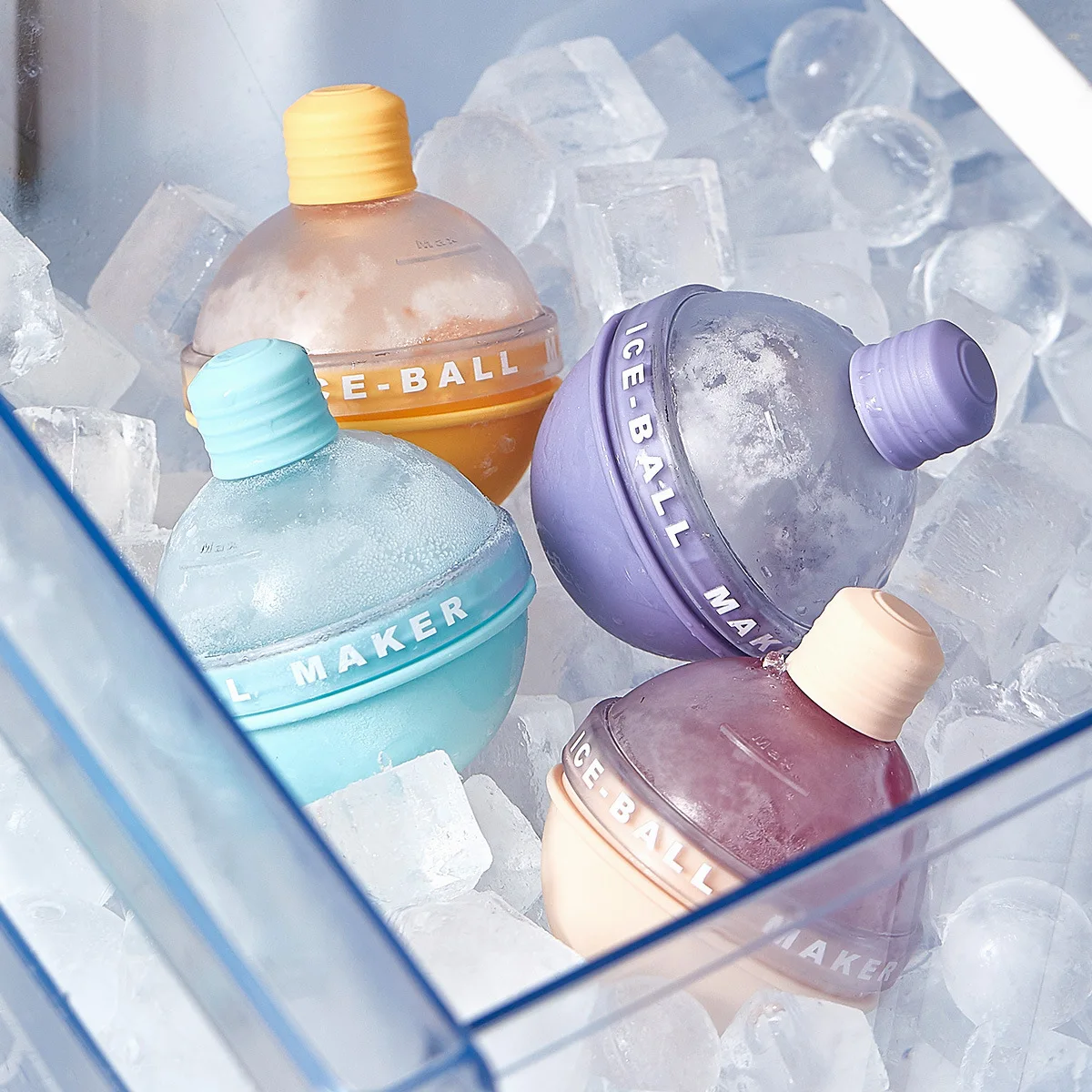 

Ice Hockey Ice Tray Mold Silicone Household Ice Cube Spherical Ice Tray Kitchen Tool Round Small Light Bulb Ice Hockey Mold