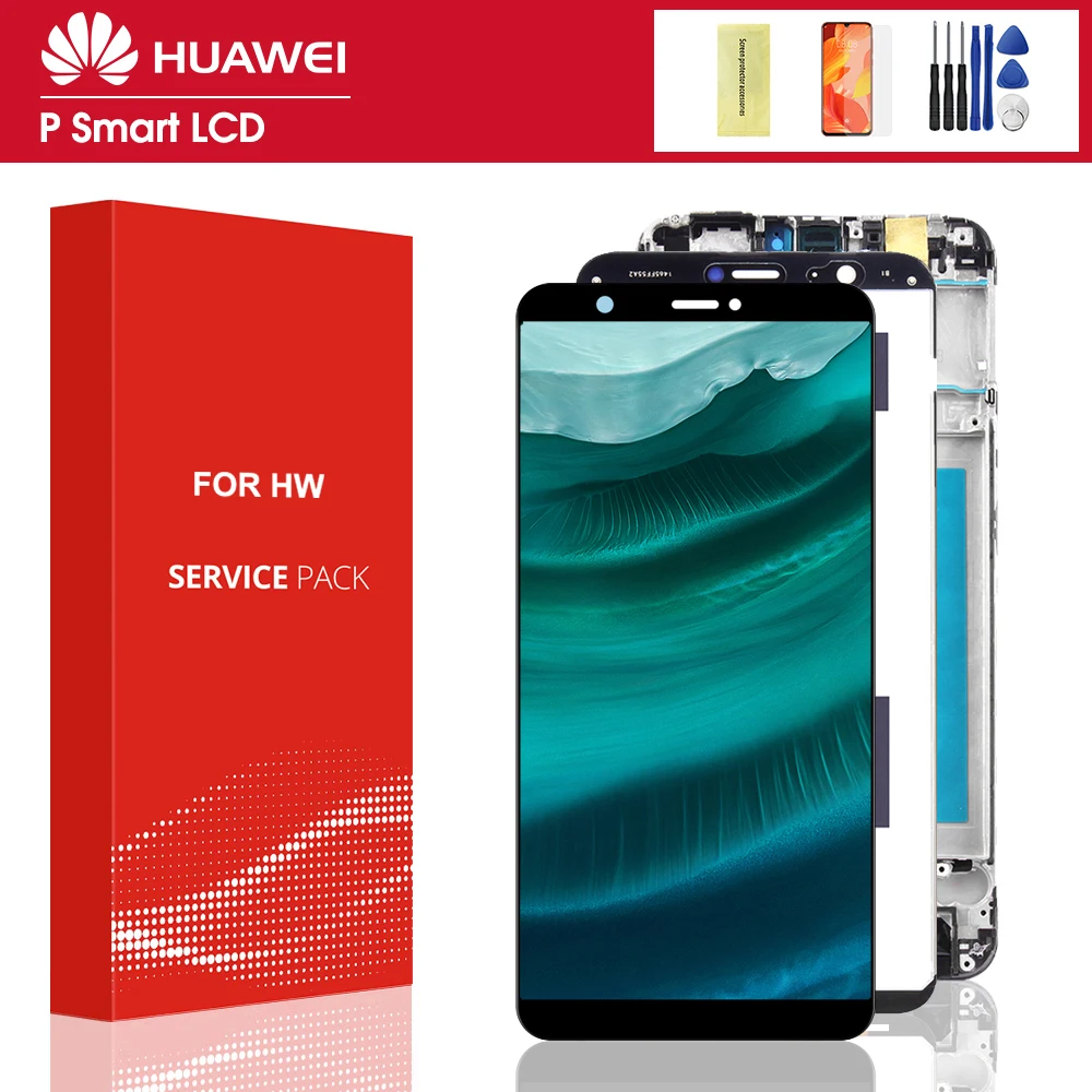 

5,65 ''Оригинальный ЖК-дисплей для Huawei P Smart, сенсорный экран, дигитайзер в сборе для Huawei enjoy 7S, ЖК-дисплей с рамкой FIG LA1 LX1 L21