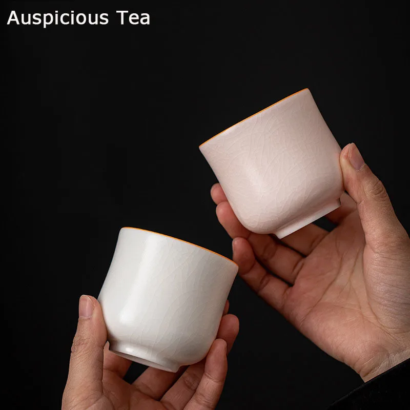 

150ml Boutique Jade Grease Ru Porcelain Ceramics Teacup Handmade Household Kung Fu Tea Set Personal Cup Tea Ceremony Accessories
