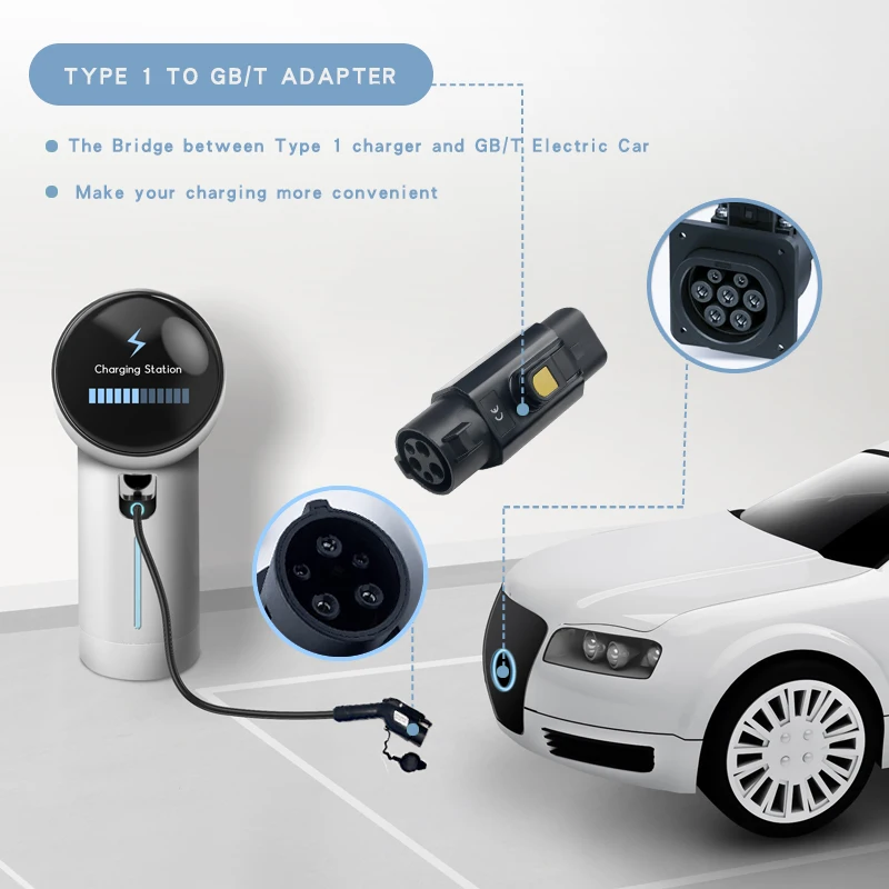 32A 220V AC кВт EV адаптер типа 1 к GBT штепсельной вилке для фотоэлементов с замком (art.: 3920c5fa7253e) - 3920c5fa7253e