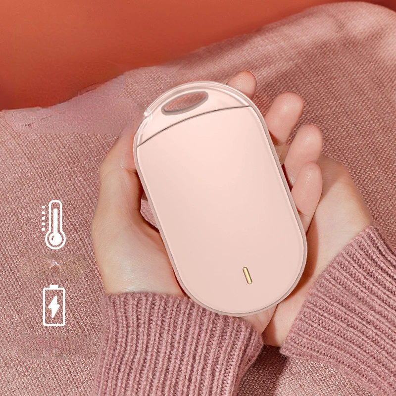 

5000mA Hand Warmer Power Bank 2 In1 USB Charging Self Heating Electric Hand Warmer Rechargeable Reusable Heating Pad Winter Gift