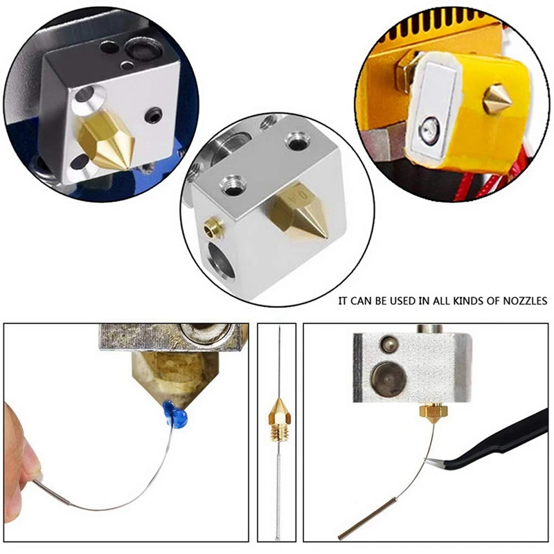 Комплект сопел для 3D принтера сопла MK8 экструдера с инструмент очистки Makerbot Creality