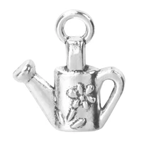 15pcslot silver color flower watering can charms alloy pendant for necklace earrings bracelet jewelry making diy accessories