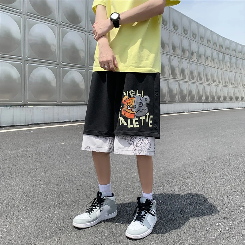 Men's Shorts Youthful Vitality Short Pants Cotton Sports Casual Shorts Elastic Waist Loose Trunks New Male Clothes