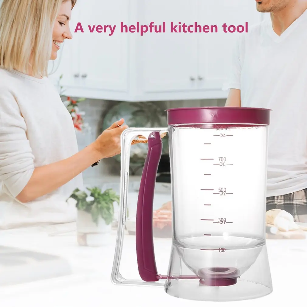 

900ml Plastic Cake Cream Batter Separate Measuring Cup Kettle Baking Essentials Stainless Steel Cooking Tools