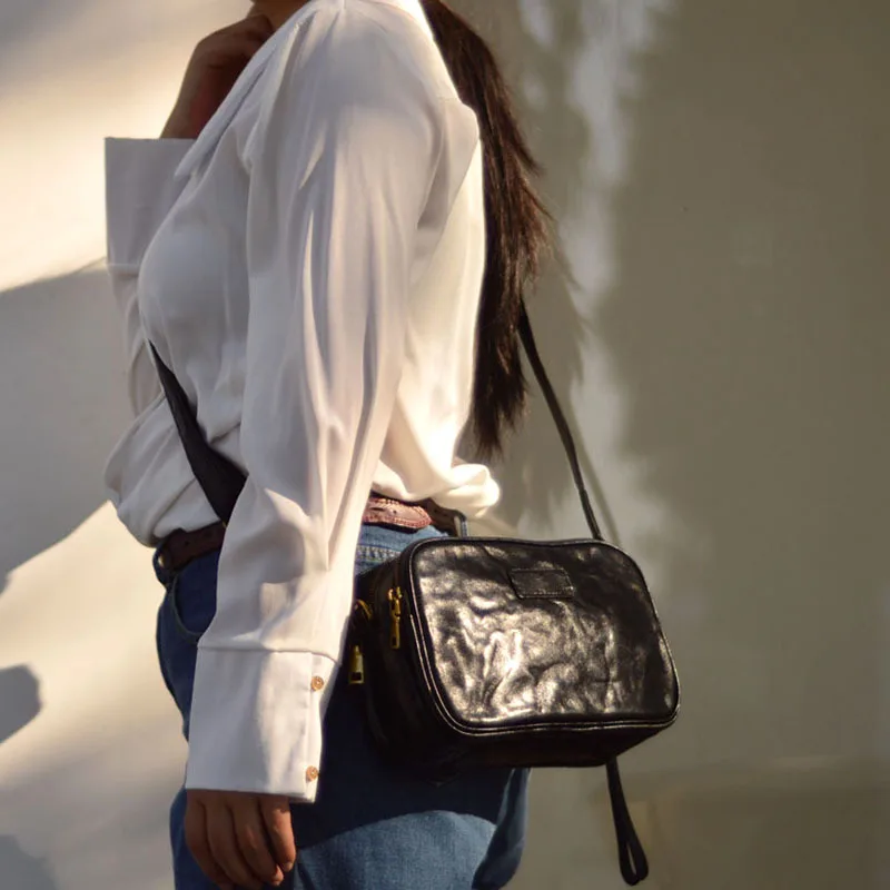 AETOO Новая кожаная сумка через плечо Простой повседневный клатч Ретро Нейтральный