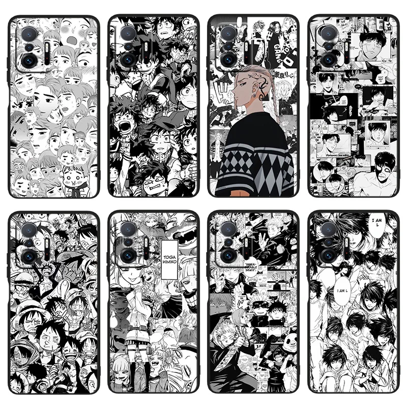 

Hot Japan Popular Anime For Xiaomi Mi 12 12X 11T 11i 11 10T 10 9T 9SE 9 A3 CC9E Pro Ultra Lite Black Silicone Phone Case