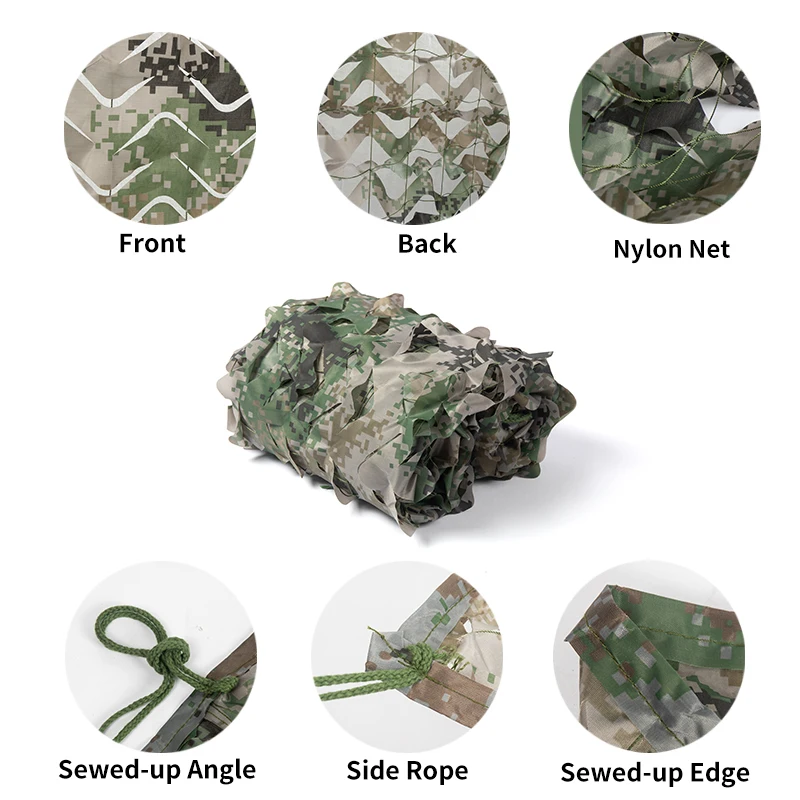 2*3M Reinforced Military Camouflage Nets Hunting Camo Netting Pergola Gazebo Shade Garden Hiding Outdoor Army Concealment Mesh - купить по