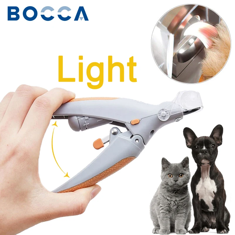 Bocca Pet Nail Clipper Scissors With LED Light Professional Dog Cat Claw Trimmer Groomin Tool Puppy Kitten Cleaning Tools