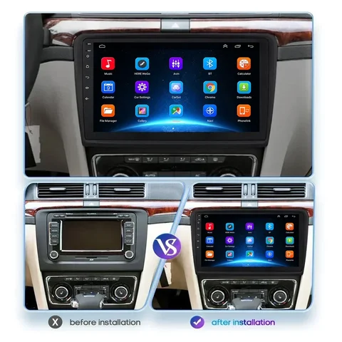 Android 14 Car Radio for Skoda Superb 2 B6 2008-2015 Multimedia Navigation Wireless Carplay Stereo Head Unit BT Screen WIFI 2din