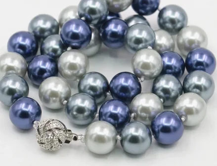 

New Beautiful Charming Pretty Tribe 12mm Multicolor Sea Shell Pearl Necklace