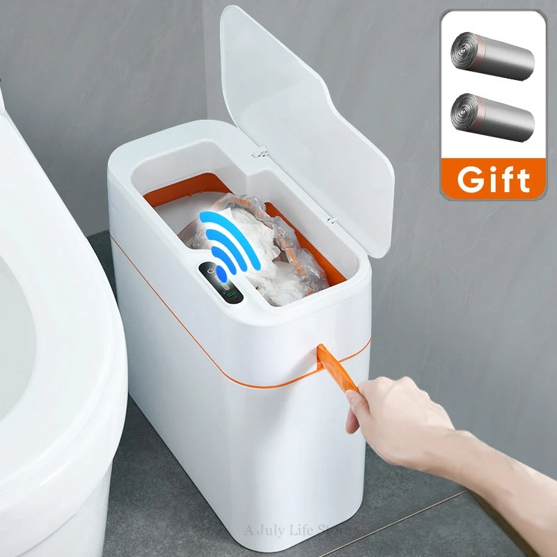 Sensor Garbage Bin Kitchen Bathroom Waterproof Large Capacity Wastebasket With Lid